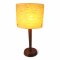 Tischlampe, Mahagoni, konische Säule, Tellerfuß Ø14, Textilkabel, 1 flg. E27 max. 60W, H34