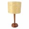 Tischlampe, Mahagoni, konische Säule, Tellerfuß Ø14, Textilkabel, 1 flg. E27 max. 60W, H34