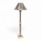 Tischlampe MARKUS NORA, kannelierte Säule Metall, silber, viereckiger Fuß 8x8, silberner Schirm, Metall Ø17,5, 1 flg. E14 max.60W, H50