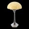 Tischlampe, 6-eckige Chromsäule nach oben zusammenlaufend, Schirmhalterung Ø15,5, 1 flg. E27 max. 60W, H32