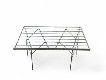 Marktstand / Gemüsestand, Aluminium, schräg, klappbar, 200x100 cm, h vorn 80cm, hinten 116cm hoch, Stand