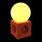 Tischlampe, Keramik, Würfel orange lasiert mit Loch, Lampenschirm Opalglas, Kugelform ø15, H24, 1 flg. E14 max.40W  