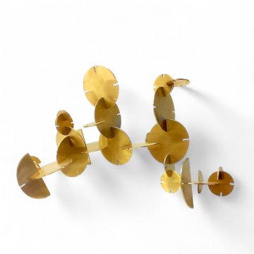 Dekoobjekt CREATE SCULPTURE, goldenes Steckmodul Messing, geschlitzt, NORDSTJERNE