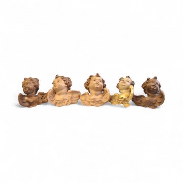 Engelskopf, Holz, hellbeige,   (Weihnachtsschmuck), B10