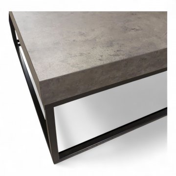 Couchtisch ELLIS, Platte Betonoptik, Rahmengestell Metall schwarz, B75xH38xT75