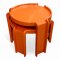 Beistelltisch, STOPPINO 4905  K.stoff orange, 3-beinig, Ø43 H41