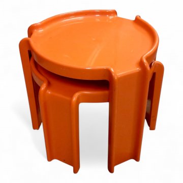 Beistelltisch, STOPPINO 4905  K.stoff orange, 3-beinig, Ø43 H41