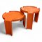 Beistelltisch, STOPPINO 4905  K.stoff orange, 3-beinig, Ø43 H41