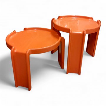 Beistelltisch, STOPPINO 4905  K.stoff orange, 3-beinig, Ø43 H41