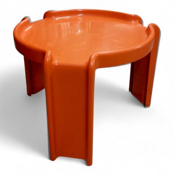 Beistelltisch, STOPPINO 4905 K.stoff orange, 3-beinig, Ø43 H33