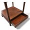 Beistelltisch, Mahagoni, Glasplatte, Ablage unten mit Schub, Ledereinfassung braun, B52xT52xH64,5