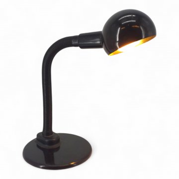 Tischlampe, Metall, Schwanenhals, runder Schirm, schwarz, 1 flg. E27 max.40W, H35 ø20