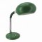 Schreibtischlampe, Metall, grüner Sockel, Ø18, Schwanenhals- Schwenkarm auf verchromten Schaft, flacher ovaler Schrim, ø22, 1 flg. E27 max.60W, H45