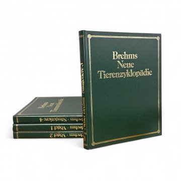 Buch Lexikon, Brehms Neue Tierenzyklopädie, grüner Einband, goldene Schrift