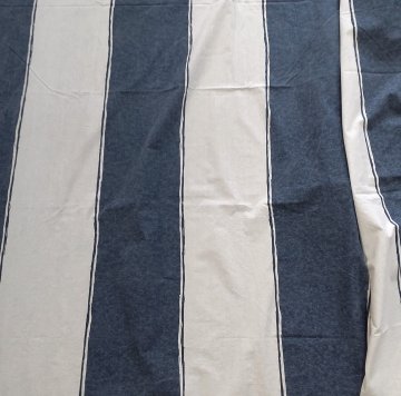 Dekostoff 275x270 DEL MARE creme, blau ist in Crashprint, breite Streifen