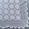 Bettdecke 180x240 weiß gehäkelt Kreismuster mit gebogtem Rand, Decke, Tagesdecke