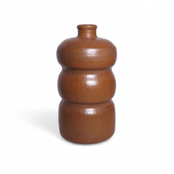 Flasche Keramik, braun, drei-bauchig, 20H