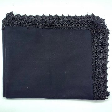 Tischdecke 125x155cm, schwarz rundum zierbordüre in schwarz, Festebaumwolle