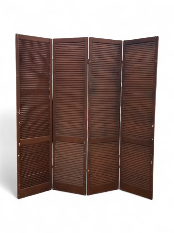 Paravent/Lamellenwand z.Zt. braun gestrichen, 245x60 cm,4 teilig