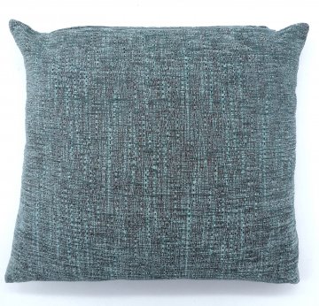 Kissen, 50x50, türkisblau/braun meliert, Chenille
