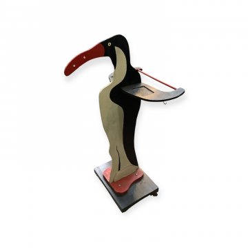 Stummer Diener, Pinguin - Butler, Holz, auf Rollen, H: 105cm
