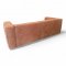 Sofa MR. BEAN, 2-tlg., 3,5- Sitzer, recyceltes Leder cognacfarben, Vintagepatina, B246 x H73 x T96