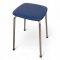 Hocker, Stahlrohrgestell, Sitz Kunstleder orange rot blau braun oder schwarz, quadr.