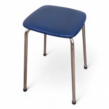 Hocker, Stahlrohrgestell, Sitz Kunstleder orange rot blau braun oder schwarz, quadr.