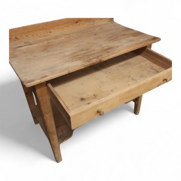 Küchenarbeitstisch, Weichholz natur, Schub, Zwischenboden, Beine konisch, B100xT57xH91