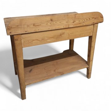 Küchenarbeitstisch, Weichholz natur, Schub, Zwischenboden, Beine konisch, B100xT57xH91