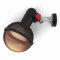 Wandlampe - Strahler ROGER TALLON, Gitterkorb Metall schwarz rund ø18, Kunststoffhalterung schwarz, Gelenk rot, Montageplatte ø8, E27 max.100W, L34 - ERCO