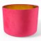 Lampenschirm PINK, Velourbezug pink, Kaschur gold beschichtet, H20, ø30, Aufhängung unten E27