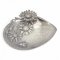 Schale Zinn, Blumendekor, oval, L19, leicht eingerissen