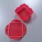 Dose A LOCK, Kunststoff rot mit Deckel, 13x13x6 cm