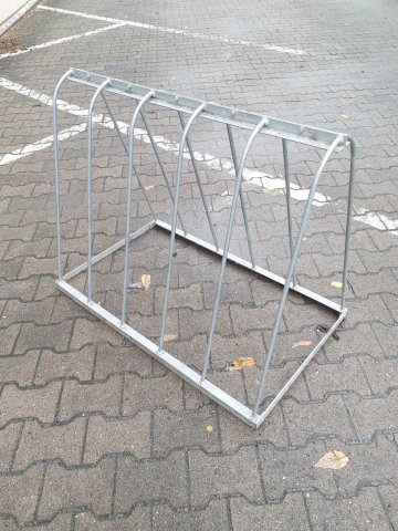 Fahrradständer STANLEY, Metall silber, für 5 Fahrräder, 102 x 82 x 60 cm