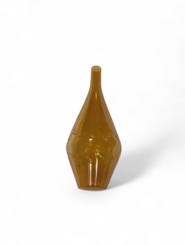 Glasvase VIER, bernsteinfarbig, h 24 cm, D 10 cm, bauchig