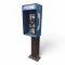 Telefonsäule USA, Metall blau/schwarz, H160xB45xT40, weiße Schrift PHONE, Telefonhöhrer, Münztelefon