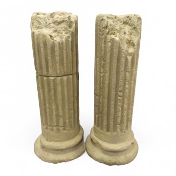 Säule, H135 Ø45, Styropor grün/beige, kanneliert