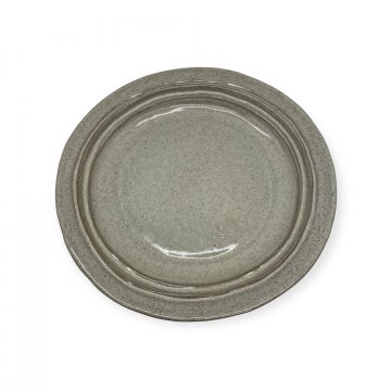 Frühstücksteller, Dessertteller, abgesetzer Rand, beige, leicht meliert, Keramik, 23cmØ