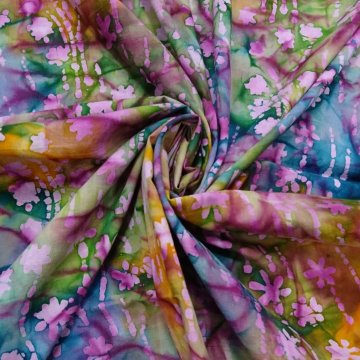 Dekostoff 300x110 pink, dunkelbunt, Batik-Muster