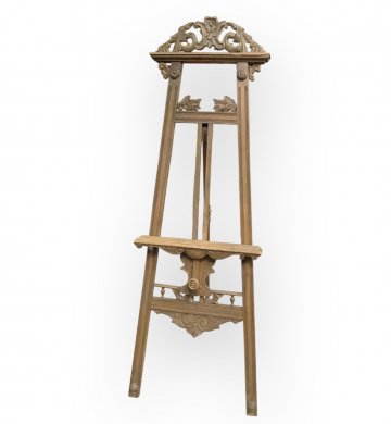 Stand-Staffelei, mit Krönung, Vintage, H:165cm x 55cm x 70cm