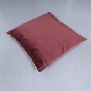 Kissen 50x50 ELEGANCE Samt mit Paspel, bordeaux