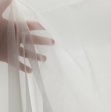 Gardine ca.500x410cm, weiß, uni, transparenter Voile, Polyester, sehr leicht