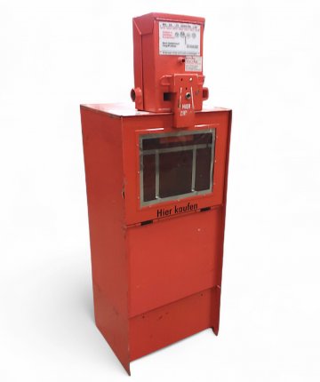 Zeitungsautomat EXPRESS, Metall rot, GH145, Kasten H111xT42xB50, funktionstüchtig