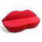 Sofa KUSSMUND, Vollpolster Nylonbezug rot, Lippenform geschwungen, B210xT82xH83