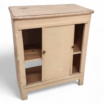 Kommode, beige lackiert, 2 Schiebetüren, B60xT33xH74