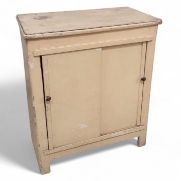 Kommode, beige lackiert, 2 Schiebetüren, B60xT33xH74