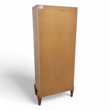 Kommode MOBILAIR, Birke, 4 Türen 4 Schübe Pastellfarben braun/weiß/gelb/blau, Griffe K.stoff, B56xT38xH145