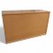 Sideboardaufsatz, Korpus Eichedekor, 2 Schiebetüren K.stoff grün, 2 Einlegeböden, Türfront beschädigt/geklebt, B120xT42xH72