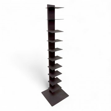 Bücherregal/turm, Metall anthrazit, Mittelsäule mit 10 abnehmbaren Ablagen, H142
